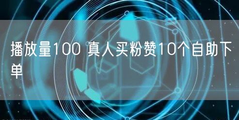 播放量100 真人买粉赞10个自助下单