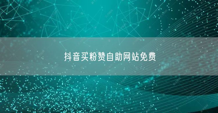 抖音买粉赞自助网站免费